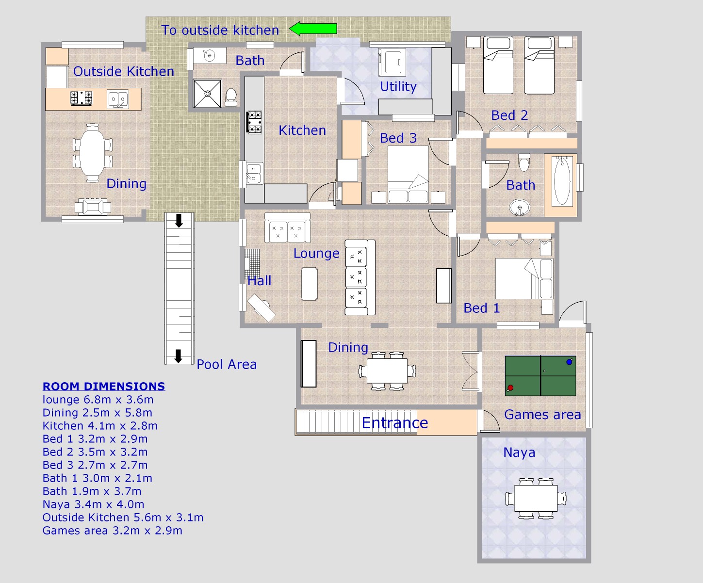 floor plan of villa gengibri