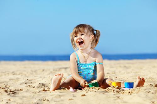happy child on beach